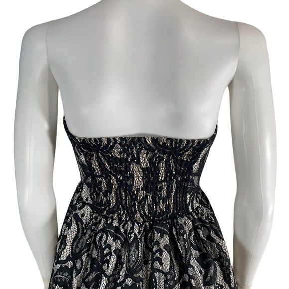 Charlotte Russe Sleeveless Strapless Mini Lace Cocktail Dress Black White Small - Picture 7 of 11